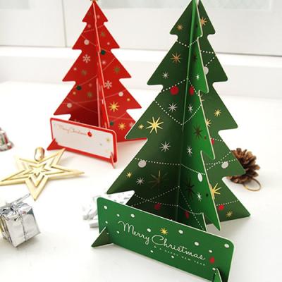 China Europe 3D Merry Christmas Postcards Tree Gift Certificate for sale