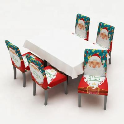 China Merry Christmas Amazon Hot Selling 2019 Chair Back Covers Christmas Dinner Table Party Christmas Table Decorations for sale