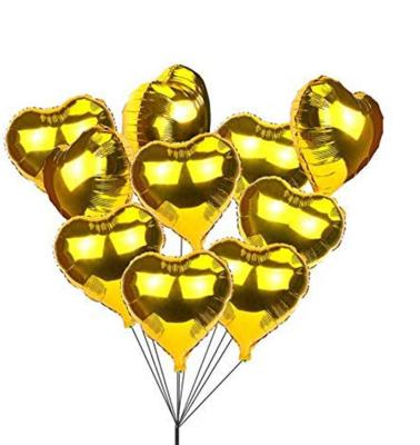 China Valentine's Day Party 18 Inch Gold Heart Balloons Foil Balloons For Valentine's Day Wedding Party Decoration Helium Globos for sale