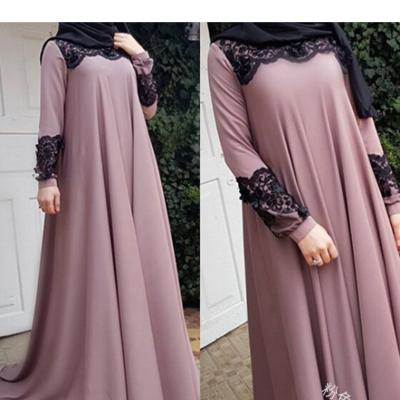 China Muslim Abaya Kimono Online Wholesale Fashion Robe Lace Embroidery Plus Size Islamic Abaya Dubai Dresses 2021 for sale