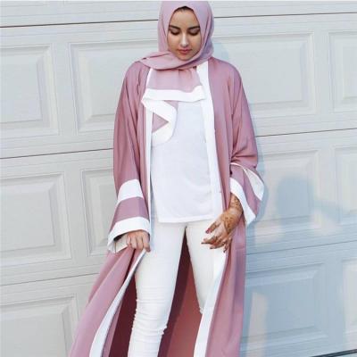 China fashionable women ladies long jilbab jubah robes open middle east muslim kaftan abaya kimono robe dubai islamic clothing BD-646 for sale