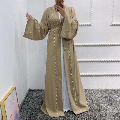 China Islamic Fashion Open Front Kimono Arabic Style Dubai Abaya Muslim Clothing Modest Muslimah Styling Embroidery Cardigan for sale