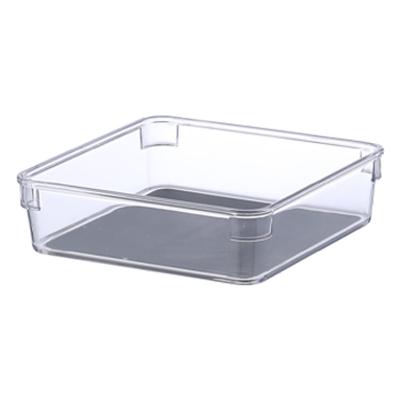 China Wholesale 4sizes Modern Stackable PET Kitchen Drawer Organizer Eco-friendly Waterproof Transparent Box for sale