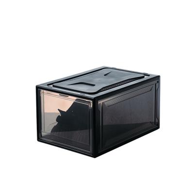 China Transparent Visible Plastic Sneaker Storage Reusable Shoe Bin Shoe Storage Box Eco-Friendly Sustainable for sale