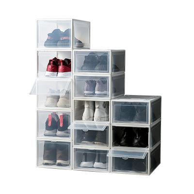 China Plastic Disassembled Shoe Storage Box Eco-friendly Moistureproof Viable Sneaker Storage Shoe Organizer for sale