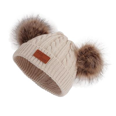 China COMMON Infant Toddler Baby Knitting Hat Pom Pom Kids Beanie Winter Wool Hat for Kids and Baby for sale