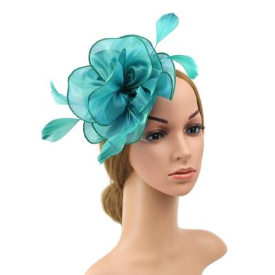 China 2021 plush feather fascinators hat Kentucky Derby hat sinamay church wedding hats women party bride headdress for sale