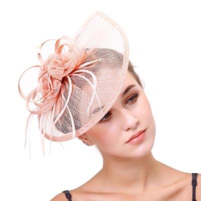 China Plush 2021 New Design Stylish Accessories For Hats Wedding Hat Church For Party Day for sale