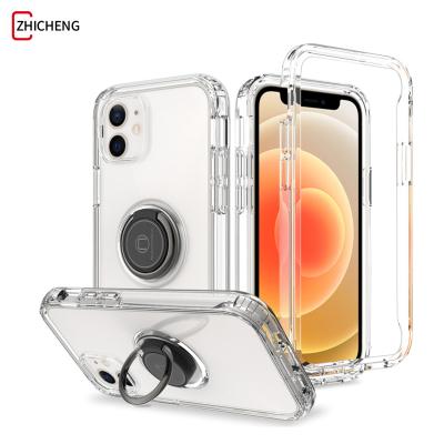 China Transparent Anti-fall Cell Phone Cover Case For A10 A20 A30 A40 A50 A70 A32 A52 A72 Cell Phone Case With Ring for sale