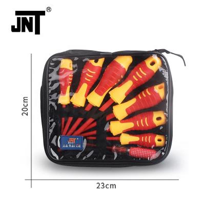 China Household Use DIY Tool Crv Bits Plastic Electrician Tool Kit Set Insulated Screwdriver Set 8pcs for sale