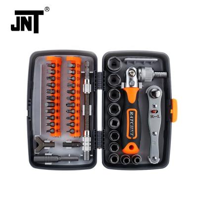 China Nickel Aluminum Bronze 38 in 1 Combination Multitool Tool Kit Set Ratchet Screwdriver Bits Set for sale