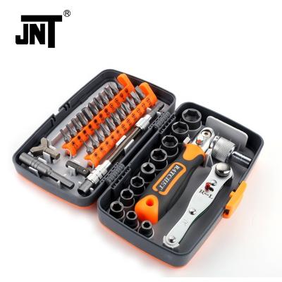 China Nickel Plating DIY Tools Screwdriver Kit Opening Repair Tools Screwdriver Aluminum Bronze Driver 38 In 1 Ratchet Screwdriver Set for sale