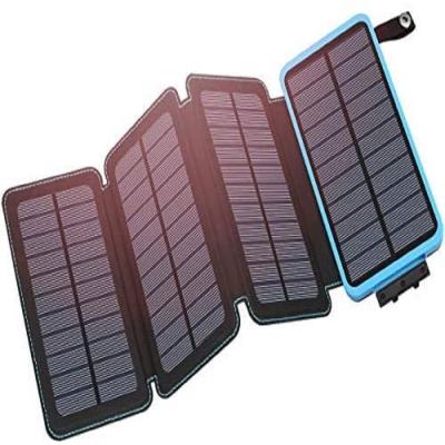 China Foldable Solar Power 10000mAh Solar Panel 6W USB Charging Dual Power Bank Wireless Solar Power Bank à venda