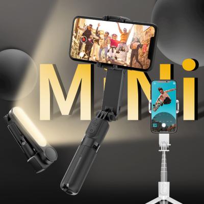 China New Handheld Rotating Control Rotation Gimbal HYL09 Phone Video Stabilizer With Led Selfie Stick Lightweight Wireless Tripod à venda