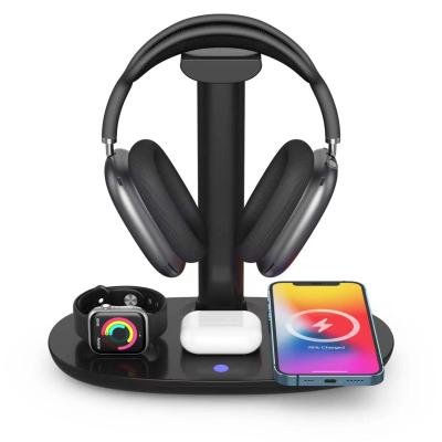 중국 Tool Electric Multiple 4 in 1 Wireless Earphone Stand Charger Headphone Stand Charging Station Dock for Max AirPods for Apple Watch 판매용