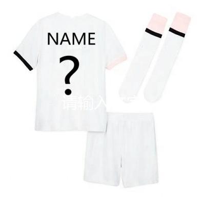 China Good Quality Sets MESSI MBAPPE Kid Soccer Shirt Shorts Socks 2021/22 Kids Youth Football Maillot Football Uniform Pour Kids for sale