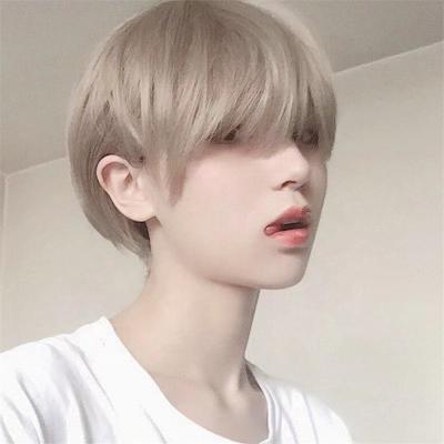 China LK Wave Resistant New Design Ultra-thin High Temperature Blows Unisex Gray Straight Short Oblique Two-Dimensional Regular Wig Resistant Synthetic Wig for sale