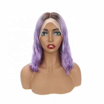 China Good Thickness And Small Short Hair New LK Design 13#4 Virgin Wig Hair Lace Front Water Wave Wig Brazil 613 Pre-drawn Wig Colored Purple Bleached Tied for sale