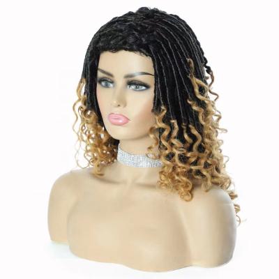 China LK Design Hair Wig Goddesscurt Gradient Gold Lock Black Small Hook 100% Good Thickness Headband Braided Wig Short Hair Last Long for sale