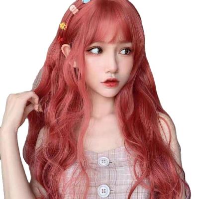 China Wave LK Vitality Silky Straight Length 28inch No Lace Wig Red Brown Deep Loose Wavy Curly Wig Synthetic Wig Wholesale for sale