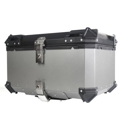 China Aluminium alloy 55L Universal Motorcycle Aluminum Rear Trunk Luggage Case Waterproof Tail Box Storage Box For Suzuki Honda Kawasaki Yamaha KTM for sale