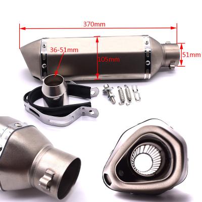 China Aluminum Alloy/Stainless steel 51mm Universal Accessories Motorcycle Exhaust pipe Modified Muffler Pipe echappement moto db killer For akrapovic XJ6 MT07 09 03 for sale