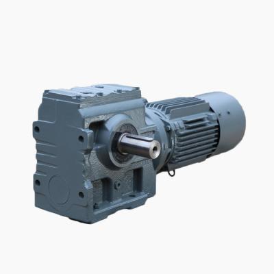 China Hotels S series worm gear reducer helical gearbox geared motor for sale