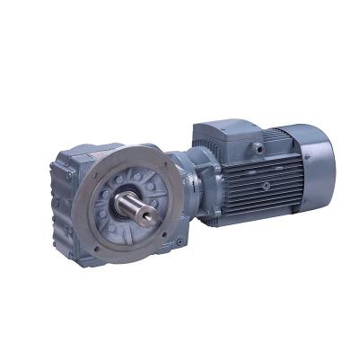 China Hotels 1400rpm , 1450 rpm Electric Motor Helical Bevel Reduction Gearbox Input K Series for sale