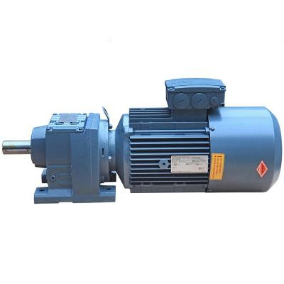 China Building Material Stores R Series Modular Helical Geared Motor Inline Gearbox for sale