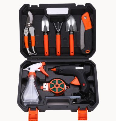 China Repair Tool Hardware Kit Tool Box Garden Tool Combination Set Glue Gun Set Garden Flower Power Tool for sale