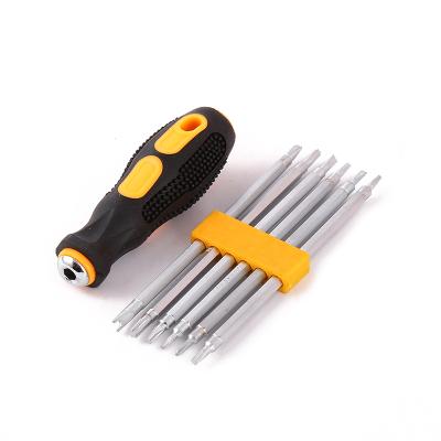 China Tool With High Quality Magnet Massage Handle Screwdriver Power Tool Kits 6 In 1 Multifunctional Moving Driver Impact Screwdriver Set for sale