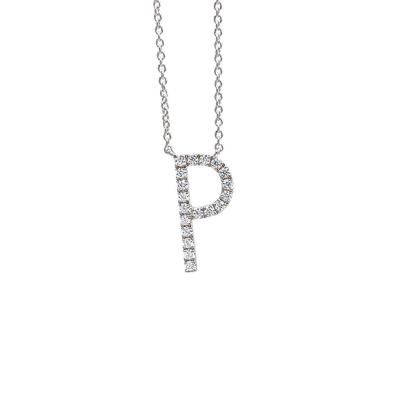 China FASHIONABLE HOT English Silver Alphabet Personalized Initial Letter P 925 Necklace for sale