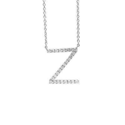 China FASHIONABLE Hot English Silver Alphabet Initial Letter Z 925 Personalized Necklace for sale