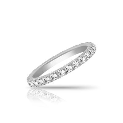 China Best Selling CLASSIC Signature Classic Eternity Band Diamond 18K Full Gold Ring (1.8CT) for sale