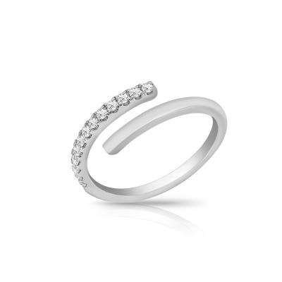 China Unique Modern Diamond Fashion 18K Gold Half Eternity Open Ring for sale