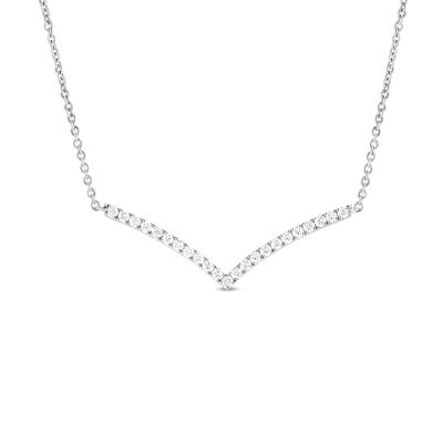 China Best Selling Classic Must Have CLASSIC Big V Shape Diamond 18K Gold Big Necklace for sale