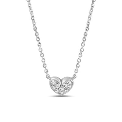 China Cute Adorable Heart Shape Diamond 18K Gold Necklace Modern Jewelry for sale