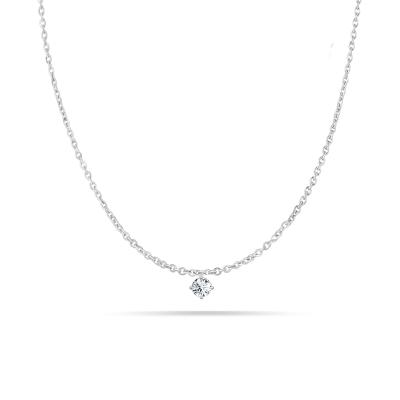 China Best Selling CLASSIC Minimalist Elegant Round Diamond 18K Gold Must-have Necklace Jewelry for sale