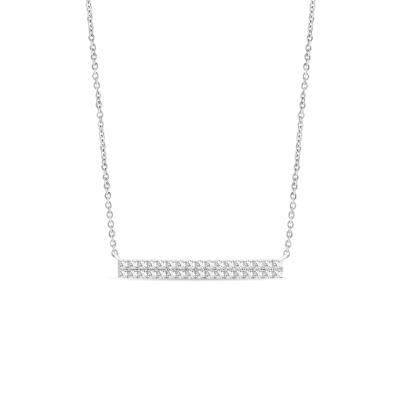 China Best Selling Classic 2 Rows Horizontal Diamond 18K Gold Fashion Necklace Jewelry for sale