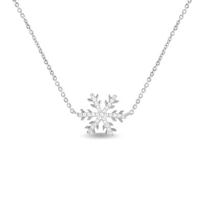 China Modern Cute Snowflake Diamond 18K Gold Trendy Necklace for sale