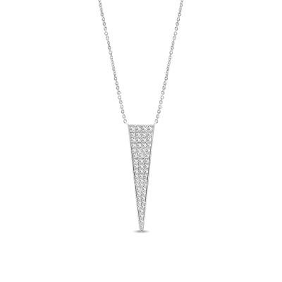 China New Trendy Elegant Long Triangle Diamond 18K Gold Necklace Fascinating Jewelry for sale