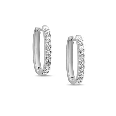 China HOT Classic Trendy Classic Rectangle Circle Diamond 18K Gold Earrings Modern Jewelry for sale