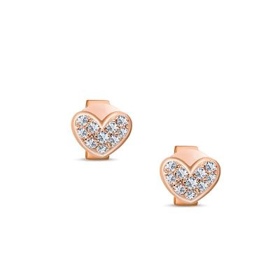 China FASHIONABLE Modern Adorable Simple Heart Shape Diamond 18K Gold Earrings Jewelry for sale