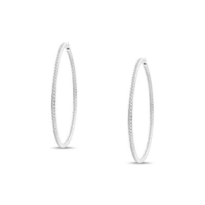 China Classic Elegant Circle CLASSIC Diamond Hoop Earrings Fine Jewelry for sale