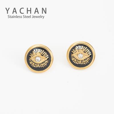 China European and American fashion the drop TRENDY titanium steel earring eyes for around retro stainless steel accessories earrings factory wholesale for sale