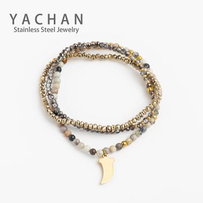 China High quality jewelry set 2021 new design stainless steel spike bracelet sets European and American personality beaded bracelet for women for party for sale