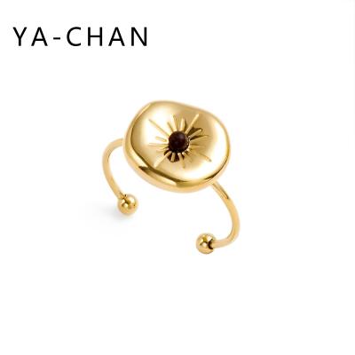 China YA-CHAN Stainless Steel Ring European And American Irregular Round Spike Personality Round Openable Fashion YA-CHAN Jewelry for sale