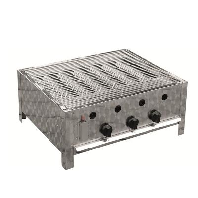 China Good Quality Commercial Restaurant 3 Burner Gas Barbecue Supply Commercial Table Top Grill for sale