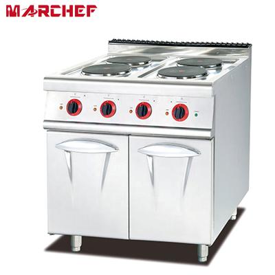 China Commercial Induction 4 Round Dishes Stainless Steel Commercial Kitchen Range Electric Hot Dish Cooking Cooker With Cabinet for sale