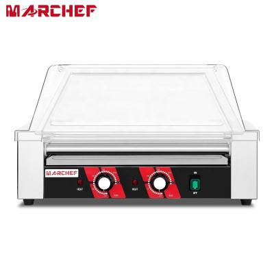 China New Hotels Automatic Electric 5 Roll Hot Dog Grill Sausage Heater With Cover For Snack Food Equipment for sale